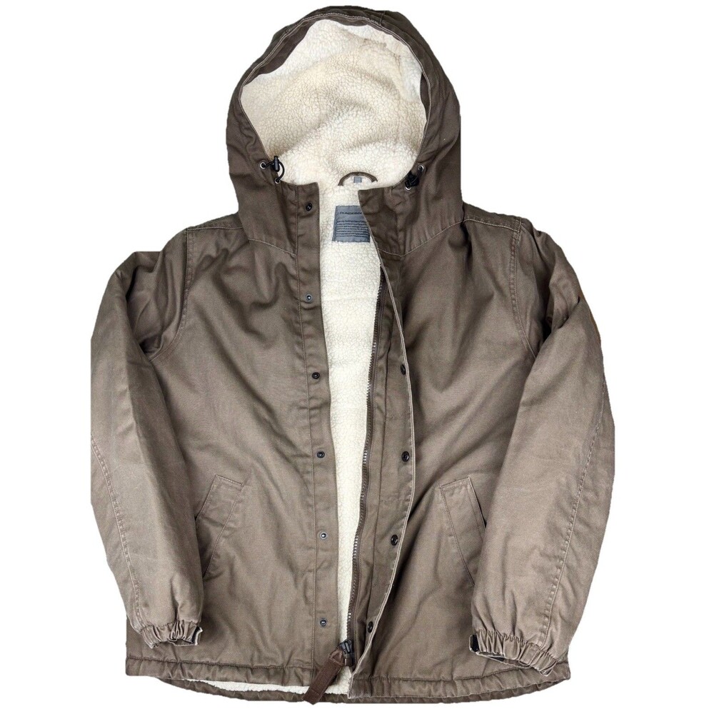 Women's Dunderdon Cozy Cottage Brown Sherpa Lined Coat Size XL Hooded Jacket